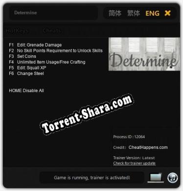 Determine: Трейнер +6 [v1.2]