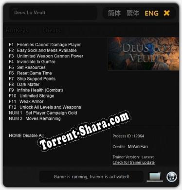 Deus Lo Veult: Читы, Трейнер +14 [MrAntiFan]