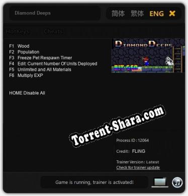 Diamond Deeps: Трейнер +6 [v1.4]