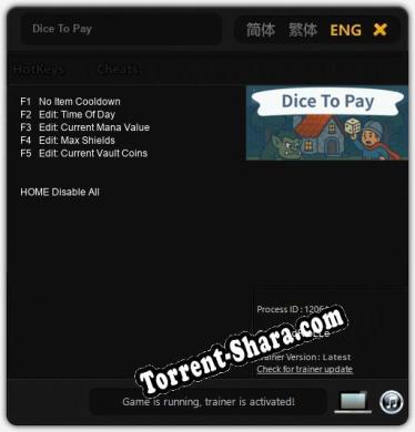Dice To Pay: ТРЕЙНЕР И ЧИТЫ (V1.0.16)