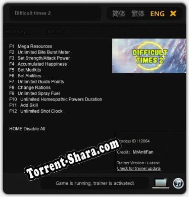 Difficult times 2: Читы, Трейнер +12 [MrAntiFan]