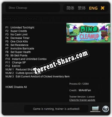 Dino Cleanup: Трейнер +15 [v1.5]