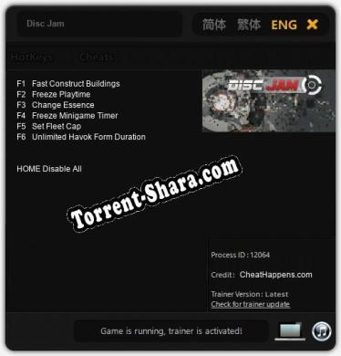 Disc Jam: Трейнер +6 [v1.1]