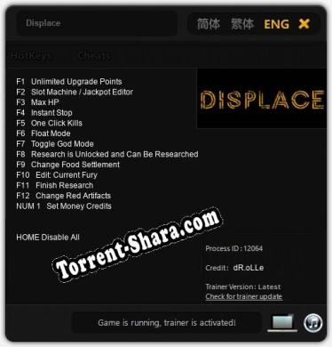 Displace: Читы, Трейнер +13 [dR.oLLe]
