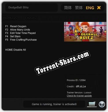 DodgeBall Blitz: ТРЕЙНЕР И ЧИТЫ (V1.0.28)