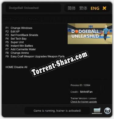 DodgeBall Unleashed: Трейнер +9 [v1.9]