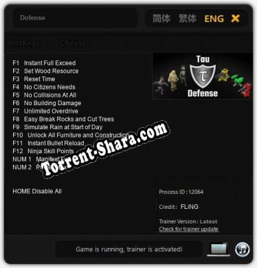 Dofense: Читы, Трейнер +14 [FLiNG]
