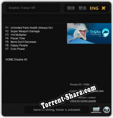 Dolphin Trainer VR: Читы, Трейнер +7 [CheatHappens.com]