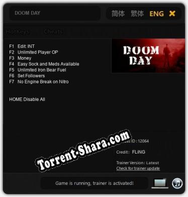 DOOM DAY: ТРЕЙНЕР И ЧИТЫ (V1.0.35)