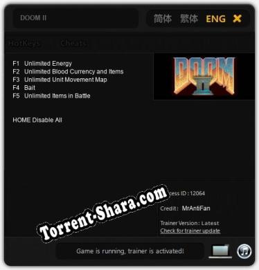 DOOM II: Читы, Трейнер +5 [MrAntiFan]