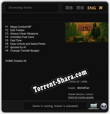 Doomsday Dealer: Трейнер +8 [v1.4]