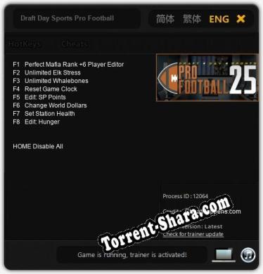 Draft Day Sports Pro Football 2025: Трейнер +8 [v1.5]