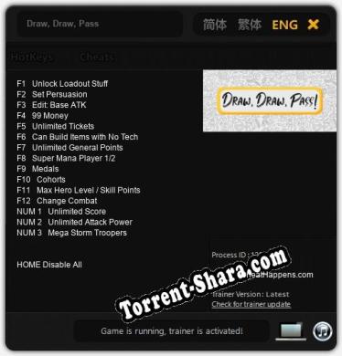 Draw, Draw, Pass: Читы, Трейнер +15 [CheatHappens.com]