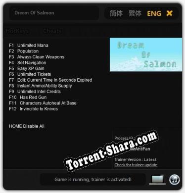 Трейнер для Dream Of Salmon [v1.0.3]