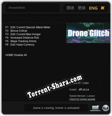 DroneGlitch: Трейнер +6 [v1.4]