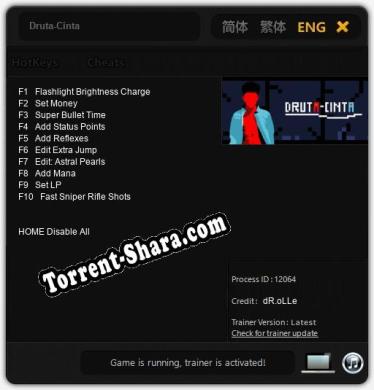 Druta-Cinta: Трейнер +10 [v1.5]
