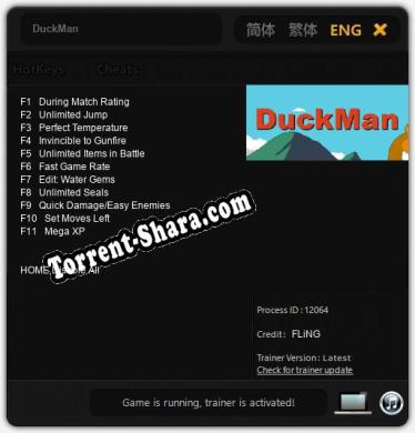 DuckMan: ТРЕЙНЕР И ЧИТЫ (V1.0.93)