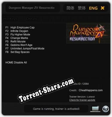 Dungeon Manager ZV Resurrection: ТРЕЙНЕР И ЧИТЫ (V1.0.92)