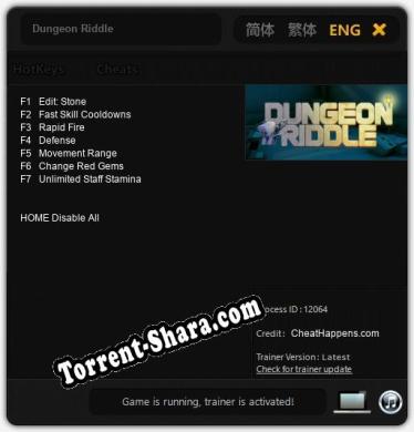 Трейнер для Dungeon Riddle [v1.0.4]