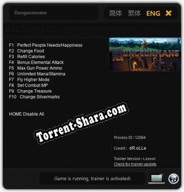 Dungeonmans: Трейнер +10 [v1.9]