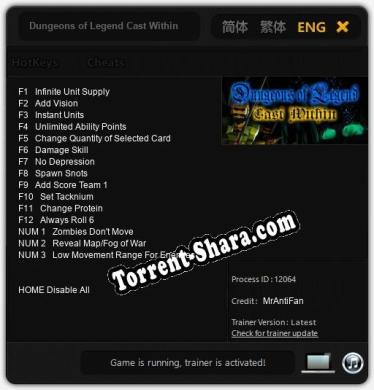 Dungeons of Legend Cast Within: Читы, Трейнер +15 [MrAntiFan]