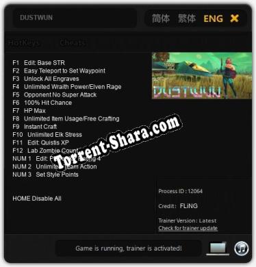 DUSTWUN: Трейнер +15 [v1.7]