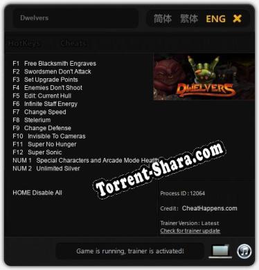 Трейнер для Dwelvers [v1.0.3]