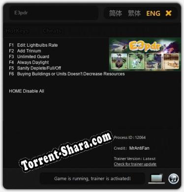 E3pdr: Читы, Трейнер +6 [MrAntiFan]