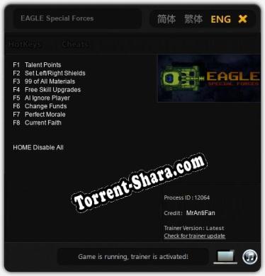 EAGLE Special Forces: Трейнер +8 [v1.8]