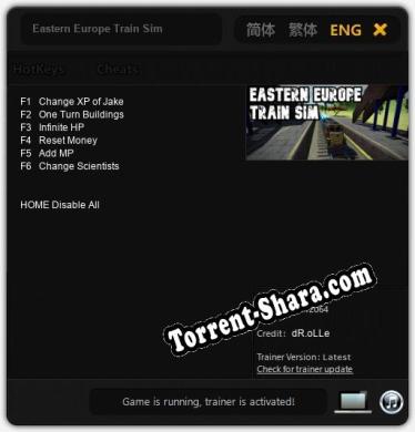 Трейнер для Eastern Europe Train Sim [v1.0.2]