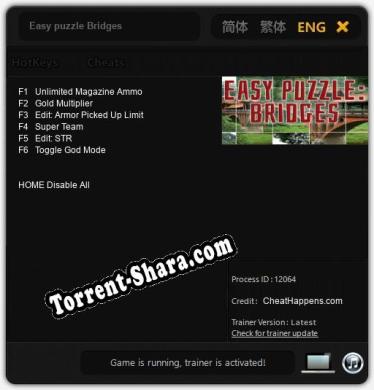 Трейнер для Easy puzzle Bridges [v1.0.8]