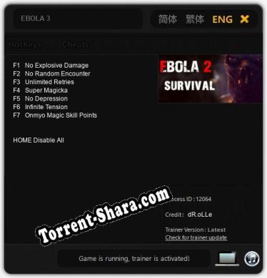 EBOLA 3: Читы, Трейнер +7 [dR.oLLe]
