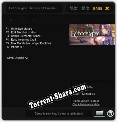 Echocalypse The Scarlet Covenant: ТРЕЙНЕР И ЧИТЫ (V1.0.30)