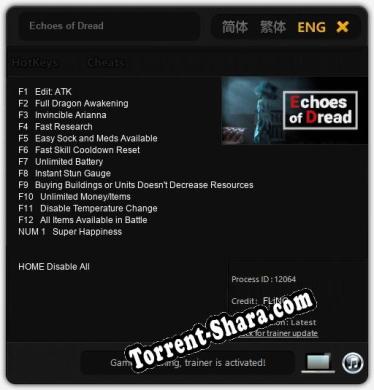Echoes of Dread: ТРЕЙНЕР И ЧИТЫ (V1.0.53)