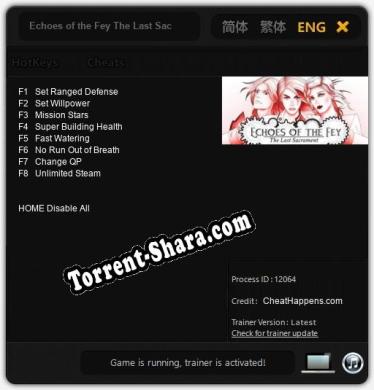 Echoes of the Fey The Last Sacrament: ТРЕЙНЕР И ЧИТЫ (V1.0.24)