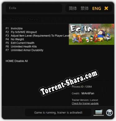 Ecila: Читы, Трейнер +7 [MrAntiFan]