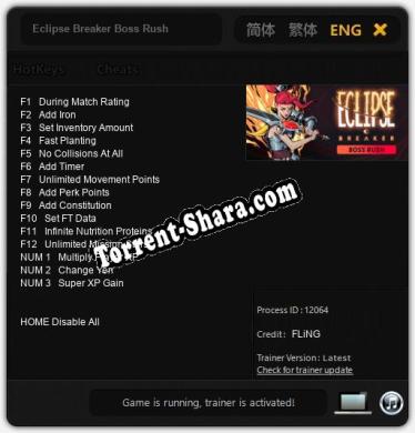 Eclipse Breaker Boss Rush: ТРЕЙНЕР И ЧИТЫ (V1.0.83)