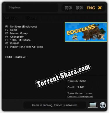 Edgeless: Трейнер +7 [v1.9]
