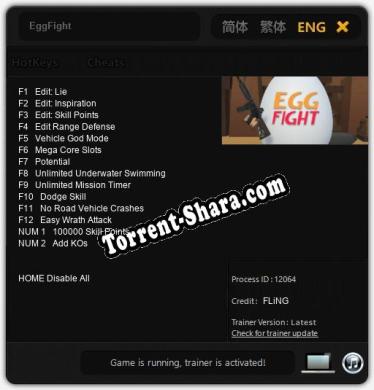 EggFight: Трейнер +14 [v1.3]