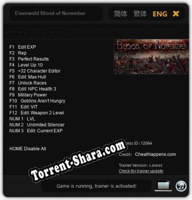 Eisenwald Blood of November: Трейнер +15 [v1.5]
