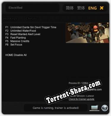 Трейнер для Electrified [v1.0.7]