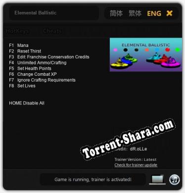 Elemental Ballistic: Трейнер +8 [v1.2]