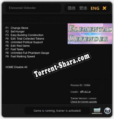Трейнер для Elemental Defender [v1.0.6]