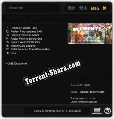 Трейнер для Elementix [v1.0.7]