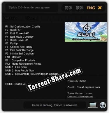 Elpida Crônicas de uma guerreira: ТРЕЙНЕР И ЧИТЫ (V1.0.39)