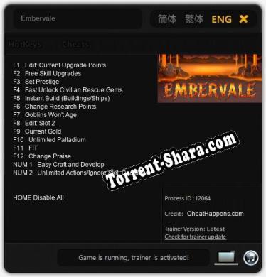 Embervale: ТРЕЙНЕР И ЧИТЫ (V1.0.31)