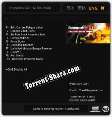 Emergency Call 112 The Attack Squad: Трейнер +10 [v1.9]