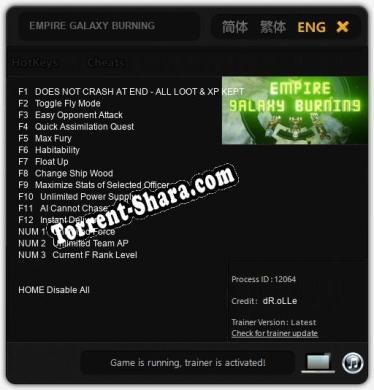 EMPIRE GALAXY BURNING: Читы, Трейнер +15 [dR.oLLe]