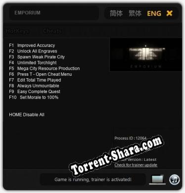 EMPORIUM: Трейнер +10 [v1.1]