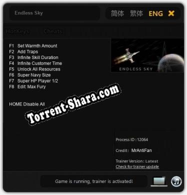 Трейнер для Endless Sky [v1.0.9]